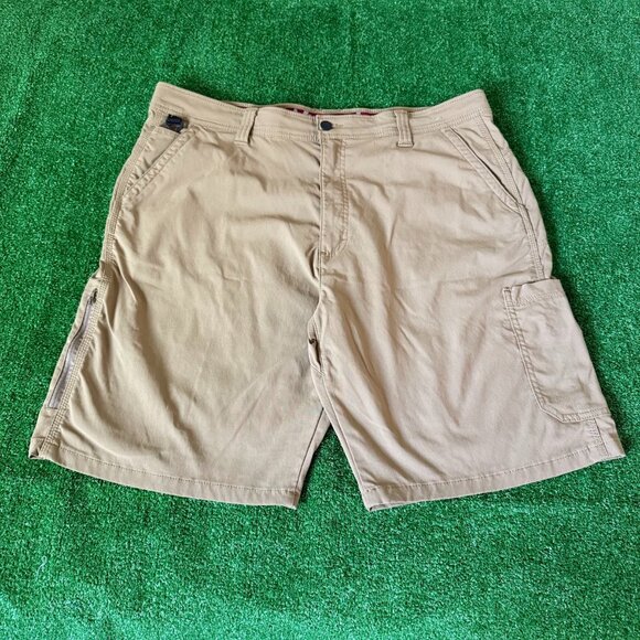 Wrangler Trail Outdoor Hiking Confort Waist Brown Utility Cargo Shorts Size 40 - Picture 1 of 12